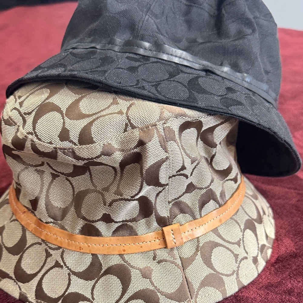 Coach Black and Brown Bucket Hats